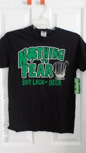 NWT!! St. Patrick's Day T-shirt GREEN BEER SHAMROCK CLOVER LEPRECHAUN DRINK SZ S - Picture 1 of 4