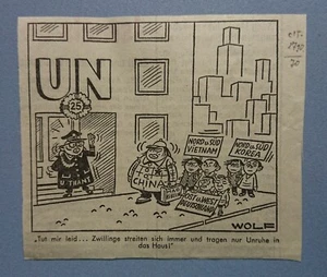 Old Display Tageblatt Coburg 27.10.70 Political Satire Politics Economy Wolf - Picture 1 of 2