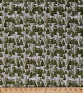 Cotton Fresh Pine Trees Christmas Tree Farm Fabric Print by the Yard D403.16 - Picture 1 of 1