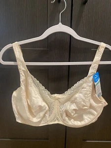 New Bra Playtex Secrets Full-Figure Underwire Lace Beige US4422 Size 42D - Picture 1 of 6