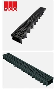 ACO HEXDRAIN SURFACE WATER DRAINAGE CHANNEL BLACK DRIVEWAY DRAINAGE 1 METRE - Picture 1 of 4