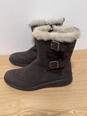 Merrell Mujer Tremblant Ezra Hebilla Polar Cuero Botas Marrón Talla 8 Impermeables Foto 1 de 4