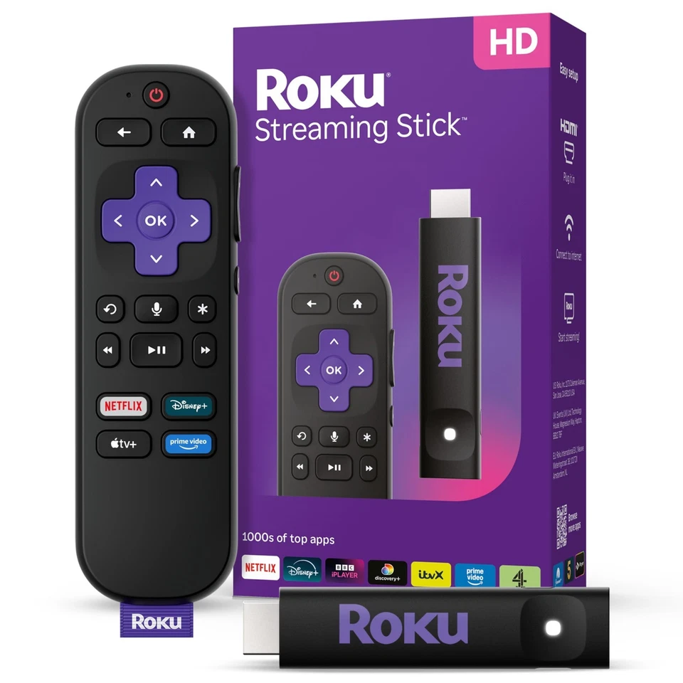 ROKU STREAMING MEDIA PLAYER STREAMING STICK HD 2025 (3840EU) BLACK - Image 1 of 4
