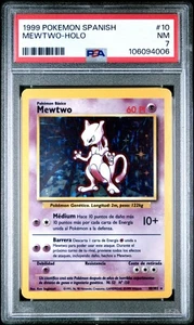 1999 Pokemon Spanish Base Set Mewtwo Holo #10 PSA 7 NM - Picture 1 of 2