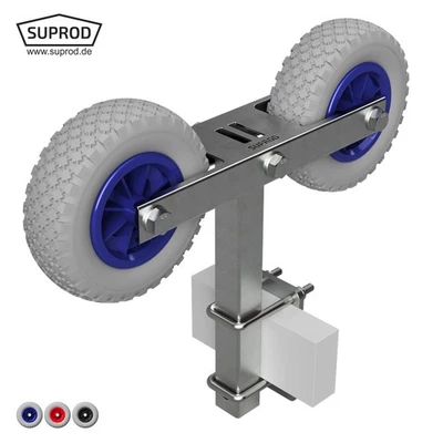 SUPROD Pendel Doppelrad Abrollvorrichtung Sliphilfe Bootstrailer PU-Reifen Ø 200 mm
