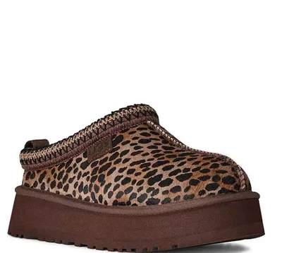 HOT SELLING UGG Tazz Caspian Spotted Calf Hair Clogs, Burnt Cedar - Image 1 of 4