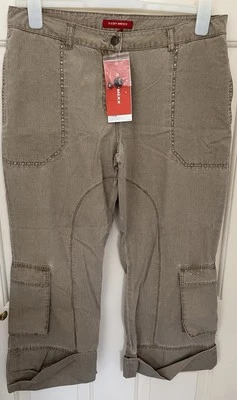 Pantalones informales XX By Mexx beige diamantados longitud 3/4 - talla 14 nuevos con etiquetas - venta al por menor £35 Foto 1 de 4