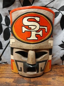 Máscara decorativa de pared rara tallada en madera nativa americana de los 49ers de San Francisco NFL 9 1/2" - Imagen 1 de 15