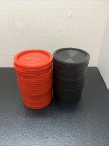 Replacement CHECKERS Classic Game Pieces (24) Star 12 Red 12 Black 3" - Picture 1 of 5
