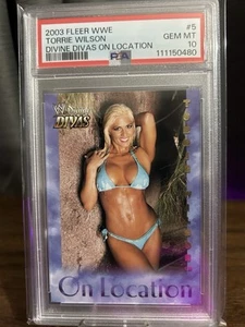2003 WWE Fleer TORRIE WILSON Divine Divas On Location Card #5 PSA 10 Pop 1 RARE - Picture 1 of 3