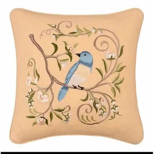 Down Plw Bird On Gold Linen - Picture 1 of 1