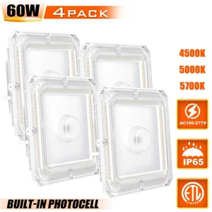 4Pack-60W Square LED Canopy Gas Station Light for Garage Warehouse Shop 4.5-5.7K - Picture 1 of 11