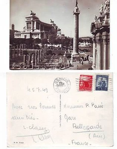 Carte Postale Noir Et Blanc Origine italie -illustrée rome - tampon genova - Picture 1 of 1