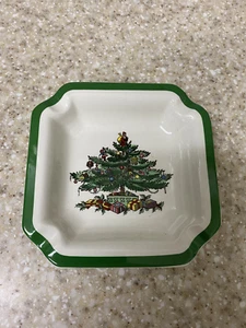 Vintage SPODE England Porcelain Christmas Tree Ashtray or Trinket Dish 4.5" - Picture 1 of 2