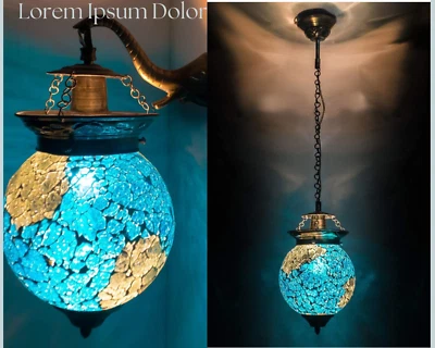 Lámpara colgante de mosaico turco luz colgante hecha a mano estilo marroquí decoración de techo Foto 1 de 4