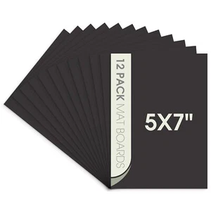 12 Stück ungeschnittene schwarze Passepartoutplatten säurefrei matt Trägerplatten für Bilder - Bild 1 von 17