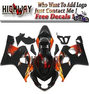 XG ABS Fairing Kit For Suzuki GSXR600 GSXR750 2004 2005 04 05 Black Orange BH - Picture 1 of 6