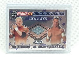 Shawn Michaels Mr Kennedy 2008 Topps Heritage III Chrome WWE Ringside MAT RELIC 