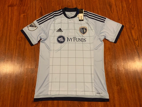 2015-16 Adidas Men’s Sporting Kansas City KC Home Soccer Jersey Medium M MLS US Cover