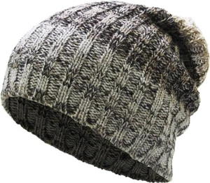 KB Ethos Oversized Cable Knit Slouchy Beanie Winter Hat- Neutral Grays & Browns - Picture 1 of 6