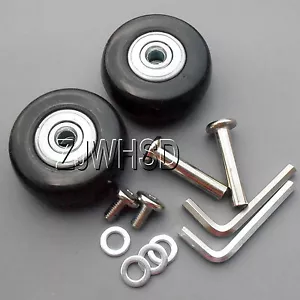 Luggage Suitcase Replacement Wheels OD 43 (1.69") ID 6 W 19 Axles 30 Repair Set - Picture 1 of 1