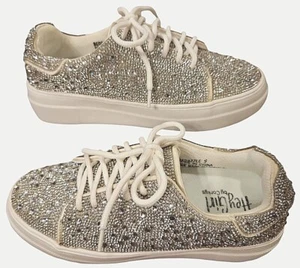 Corkys Sneaker Slip On Womens 8 Clear Rhinestone Bedazzle 81-0019 Hey Girl New - Picture 1 of 9