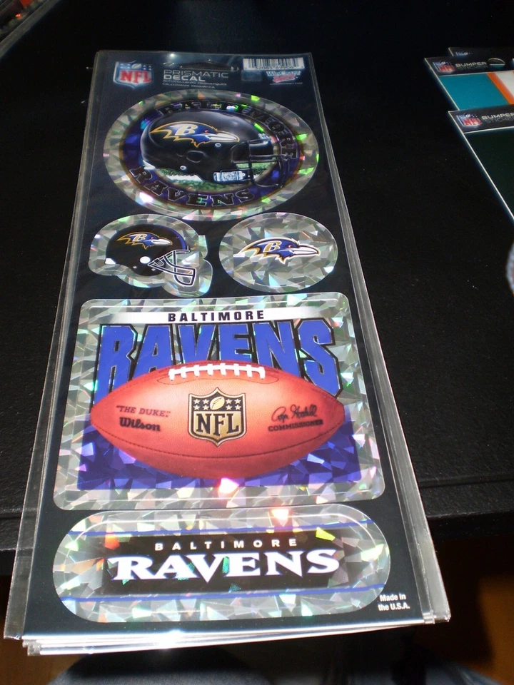 Paquete de 5 calcomanías prismáticas Baltimore Ravens [NUEVO] calcomanía emblema coche NFL Foto 1 de 1