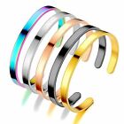MENS WOMENS SOLID STAINLESS STEEL ETERNITY BAND ENGRAVABLE CUFF BRACELET BANGLE