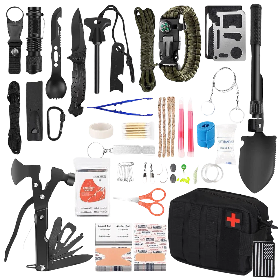 Survival Kit and First Aid Kit, 142Pcs Survival Gear & Equipment, for Men Dad Hu - Image 1 of 4