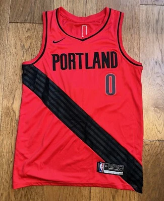 Nike Damian Lillard Portland Trail Blazers Red Swingman Jersey Size 48 - Image 1 of 3
