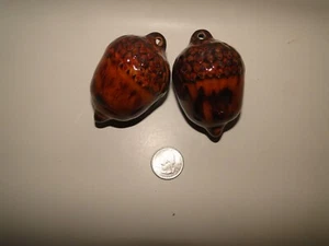 2er Set glasierte Keramik Eichel Ornamente Natur Wald Deko - Bild 1 von 5