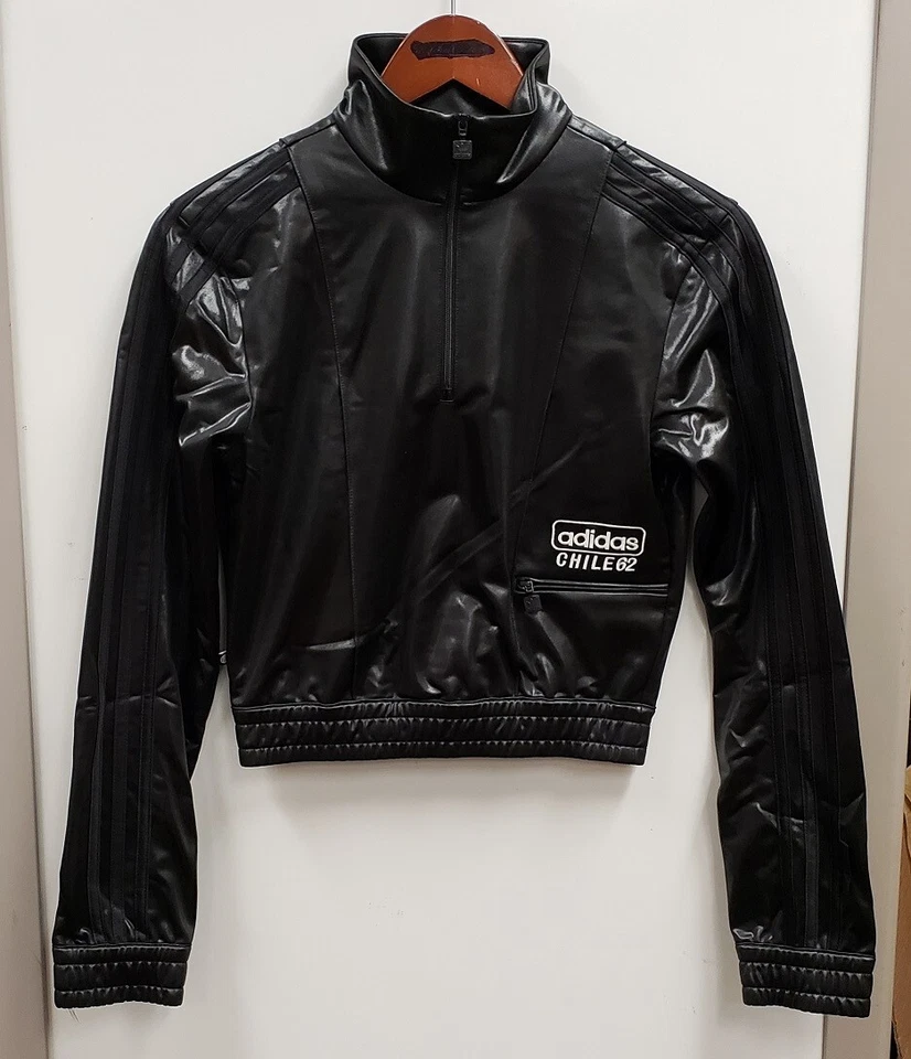 Adidas Women’s Originals Chile 62 Black Jacket Chile Half-Zip HK7245 Size XS