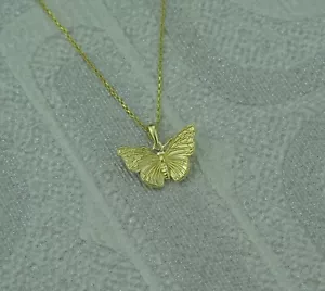 De la Suerte Plata Ley Chapado en Oro Mariposa Colgante Collar Día Madre Regalo - Imagen 1 de 1