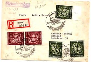 1944 Germany German 1943 Goldsmith's Art Registered Hanau SHS Postal History - Picture 1 of 2
