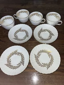 Minton "GOLDEN SYMPHONY" England ~ H4919 ~ Set of 4 ~ Demitasse Cups & Saucers - Picture 1 of 3