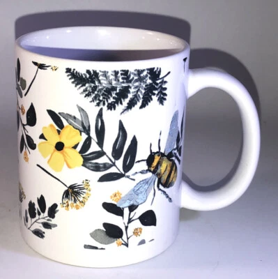 Taza de café de gran tamaño Bees & Flowers 4”H x 3 1/2”W-NUEVA-ENVÍO N 24 HORAS Foto 1 de 4