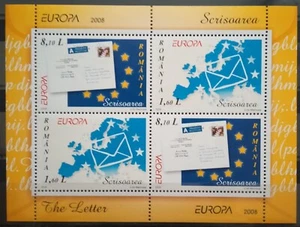2008 Romania, EUROPA Stamps - Writing Letters (bl. x), MNH, ME 7.3- - Picture 1 of 1