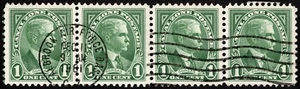 Canal Zone - 1928 - 1 Cent Green General William Gorgas Strip of 4 VF # 105 Nice - Picture 1 of 1