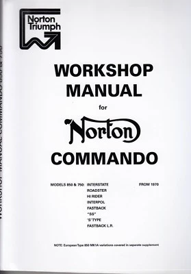 1970-74 Norton Commando, NEW, OEM, Factory Workshop Manual, Spiral Bound, FS/H - Image 1 of 4