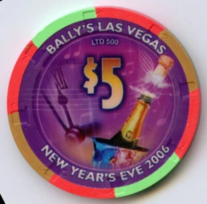 5 $ Bally's Silvester 2006 LE Chip Las Vegas 2005 veraltet - Bild 1 von 2