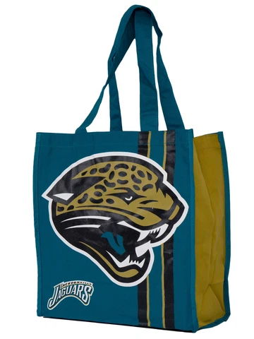 NFL Team Logo Reusable  Jacksonville Jaguars Grocery Tote Shopping Bag Cover