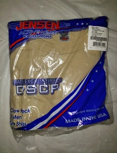 USGI Jensen Activewear 3 Men's Crew Neck T Shirts DSCP Sand Color X-Large 46-48 - Picture 1 of 3