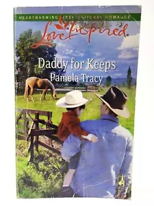 Daddy for Keeps by Pamela Tracy Love Inspired Romance Novel Rodeo Cowboy - Imagen 1 de 8