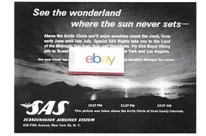 SAS SCANDINAVIAN SEE THE WONDERLAND WHERE THE SUN NEVER UNTERGEHT 1963 AD - Bild 1 von 1
