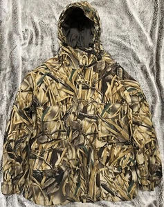 VINTAGE Cabelas Dri-Fowl Advantage Wetlands Camo Hunting Jacket Mens Size Large - Picture 1 of 9