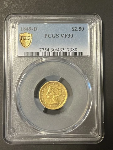1849 D Liberty Head Quarter Eagle VF 30 Cover