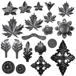 Elemento decorativo de valla shivler flores metálicas hojas de metal decoración de metal - Imagen 1 de 10