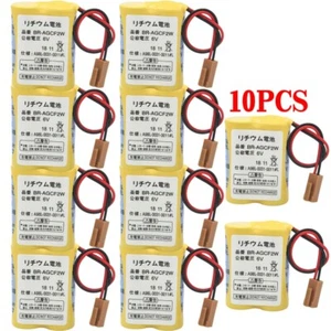 10pcs BR-AGCF2W 6V PLC Battery For FANUC CNC System A98L-0031-0011 w/ Brown Plug - Picture 1 of 5