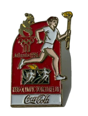 Coca Cola Atlanta Olympic Torch Relay Lapel Tie Hat Pin Back 1996 NEW VTG - Image 1 of 3