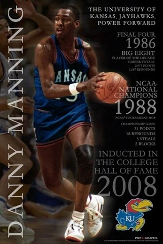 Kansas Jayhawks Limited Edition Tribute to Danny Manning Poster Print 24 x 36 Cover